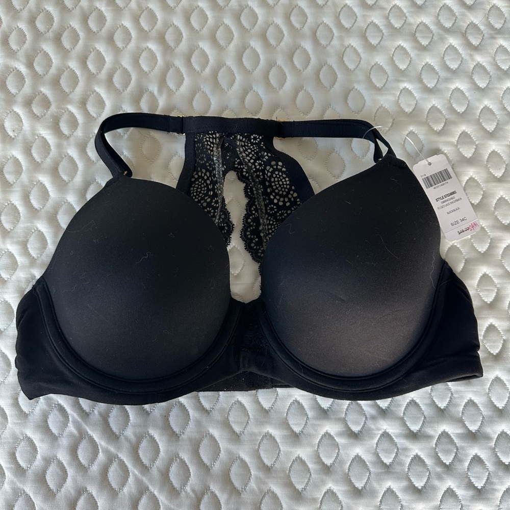 NWT - Soma EMBRACEABLE FC GEO LACE RACERBACK BLACK/BLACK